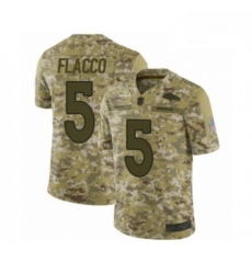 Men Denver Broncos 5 Joe Flacco Limited Camo 2018 Salute to Service Football Jersey