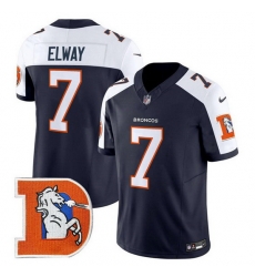 Men Denver Broncos 7 John Elway Navy 2024 F U S E V2 Throwback Vapor Limited Alternate Stitched Football Jersey