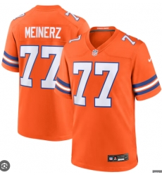 Men's Nike Quinn Meinerz #77 Orange Denver Broncos Mile High Collection 1977 Throwback Stitched NFL Jersey