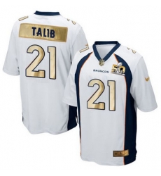 Nike Broncos #21 Aqib Talib White Mens Stitched NFL Game Super Bowl 50 Collection Jersey