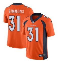 Nike Broncos 31 Justin Simmons Orange Vapor Untouchable Limited Jersey