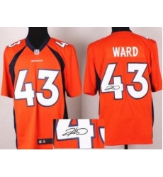 Nike Denver Broncos 43 T.J. Ward Orange Game Signed NFL Jersey