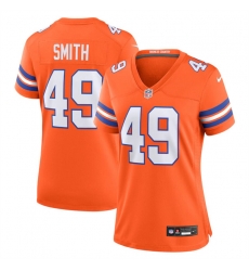 Women Denver Broncos 49 Dennis Smith Orange Mile High Collection 1977 Throwback Stitched Jersey