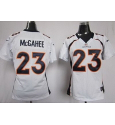 Women Nike Denver Broncos 23 Willis McGahee White Jerseys