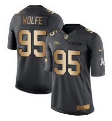 Nike Broncos #95 Derek Wolfe Black Youth Stitched NFL Limited Gold Salute to Service Jersey