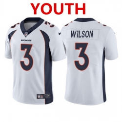 Youth Denver Broncos 3 Russell Wilson White Vapor Untouchable Limited Stitched Jersey