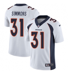 Youth Nike Broncos #31 Justin Simmons White Stitched NFL Vapor Untouchable Limited Jersey