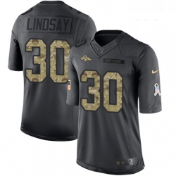 Youth Nike Denver Broncos 30 Phillip Lindsay Limited Black 2016 Salute to Service NFL Jersey