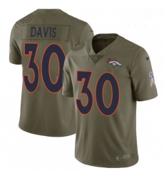 Youth Nike Denver Broncos 30 Terrell Davis Limited Olive 2017 Salute to Service NFL Jersey