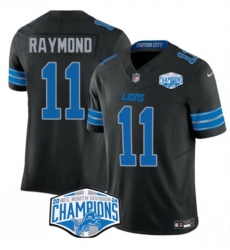 Men Detroit Lions 11 Kalif Raymond Black 2024 NFC North Champions F U S E  Vapor Limited Stitched Jersey