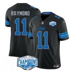 Men Detroit Lions 11 Kalif Raymond Black 2024 NFC North Champions F U S E  Vapor Limited Stitched Jersey