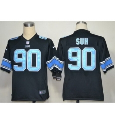 Nike Detroit Lions 90 Ndamukong Suh Black Game NFL Jersey