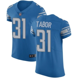 Nike Lions #31 Teez Tabor Blue Team Color Mens Stitched NFL Vapor Untouchable Elite Jersey