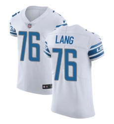 Nike Lions #76 T J Lang White Mens Stitched NFL Vapor Untouchable Elite Jersey