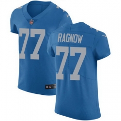 Nike Lions #77 Frank Ragnow Blue Throwback Mens Stitched NFL Vapor Untouchable Elite Jersey