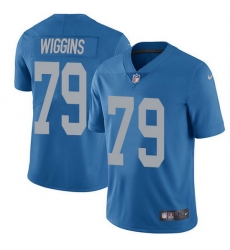 Nike Lions 79 Kenny Wiggins Blue Throwback Men Stitched NFL Vapor Untouchable Limited Jersey