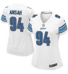 Nike Lions #94 Ziggy Ansah White Womens Stitched NFL Elite Jersey