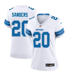 Women Detroit Lions 20 Barry Sanders White 2nd Alternate Stitched Jersey