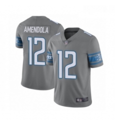 Youth Detroit Lions 12 Danny Amendola Limited Steel Rush Vapor Untouchable Football Jersey