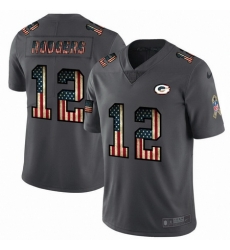 Nike Packers 12 Aaron Rodgers 2019 Salute To Service USA Flag Fashion Limited Jersey