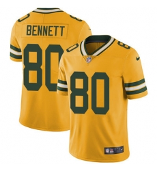 Nike Packers #80 Martellus Bennett Yellow Mens Stitched NFL Limited Rush Jersey