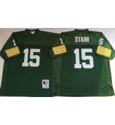 Packers 15 Bart Starr Green Throwback Jersey