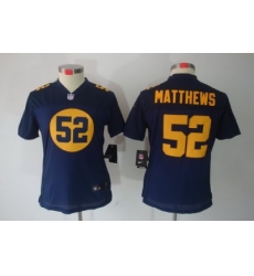 Women Nike Green Bay Packers #52 Matthews Blue Color[NIKE LIMITED Jersey]