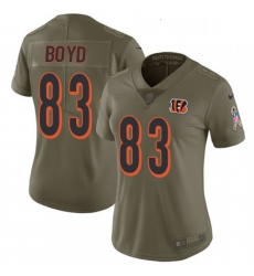 Womens Nike Cincinnati Bengals 83 Tyler Boyd Limited Olive 2017 Salute to Service NFL Jersey