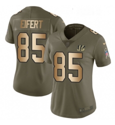 Womens Nike Cincinnati Bengals 85 Tyler Eifert Limited OliveGold 2017 Salute to Service NFL Jersey