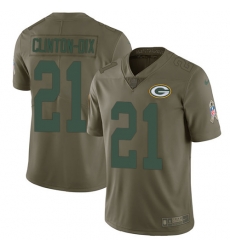 Youth Nike Packers #21 Ha Ha Clinton Dix Olive Stitched NFL Limited 2017 Salute to Service Jersey