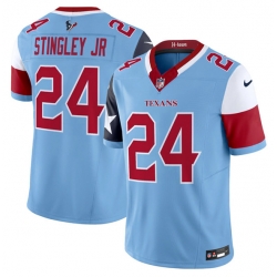 Men Houston Texans 24 Derek Stingley Jr  Blue 2024 F U S E  V5 Limited Stitched Football Jersey