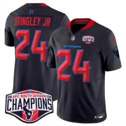 Men Houston Texans 24 Derek Stingley Jr  Navy 2nd Alternate F U S E  2024 AFC South Division Champions Vapor Limited Stitched Football Jersey