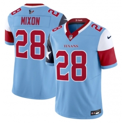 Men Houston Texans 28 Joe Mixon Blue 2024 F U S E  V5 Limited Stitched Football Jersey