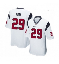 Men Houston Texans 29 Bradley Roby Game White Football Jersey