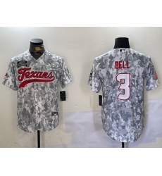 Men Houston Texans 3 Tank Dell Camo With Patch Cool Base Stitched Baseball Jersey