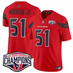 Men Houston Texans 51 Will Anderson Jr  Red F U S E  2024 AFC South Division Champions Vapor Limited Stitched Football Jersey