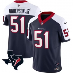 Men Houston Texans 51 Will Anderson Jr  White Navy 2023 F U S E  Vapor Untouchable Limited Stitched Football Jersey