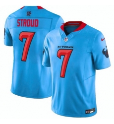 Men Houston Texans 7 C J  Stroud Blue 2024 Vapor F U S E  Limited Stitched Jersey