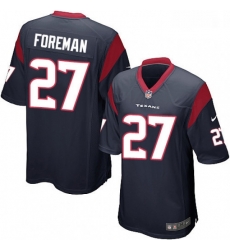 Men Nike Houston Texans 27 DOnta Foreman Game Navy Blue Team Color NFL Jersey