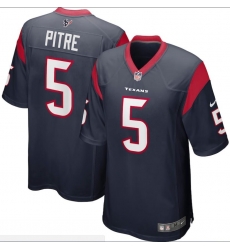 Men's Nike Houston Texans #5 Jalen Pitre Navy Vapor Limited Jersey