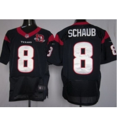 Nike Houston Texans 8 Matt Schaub Blue Elite W 10th Patch NFL Jersey