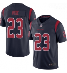 Texans 23 Carlos Hyde Navy Blue Men Stitched Football Limited Rush Jersey