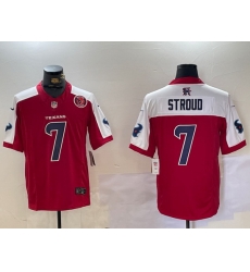 men houston texans 7 c j stroud red white 2024 f u s e vapor limited stitched jersey S3