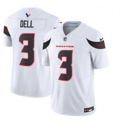 Women Houston Texans 3 Tank Dell White 2024 Vapor F U S E Limited Stitched Jersey