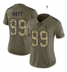 Womens Nike Houston Texans 99 JJ Watt Limited OliveCamo 2017 Salute to Service NFL Jersey