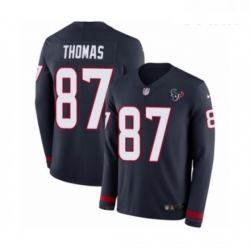 Youth Nike Houston Texans 87 Demaryius Thomas Limited Navy Blue Therma Long Sleeve NFL Jersey