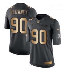 Youth Nike Houston Texans 90 Jadeveon Clowney Limited BlackGold Salute to Service NFL Jersey