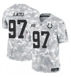 Men Indianapolis Colts 97 Laiatu Latu 2024 F U S E Arctic Camo Salute To Service Limited Stitched Football Jersey