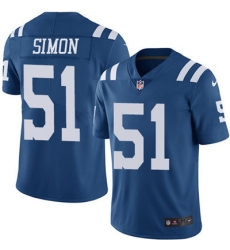 Youth Nike Colts #51 John Simon Royal Blue Team Color Stitched NFL Vapor Untouchable Limited Jersey