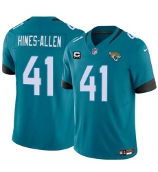 Men Jacksonville Jaguars 41 Josh Hines Allen Teal With 4 Star C Patch Vapor Untouchable Limited Stitched Jersey